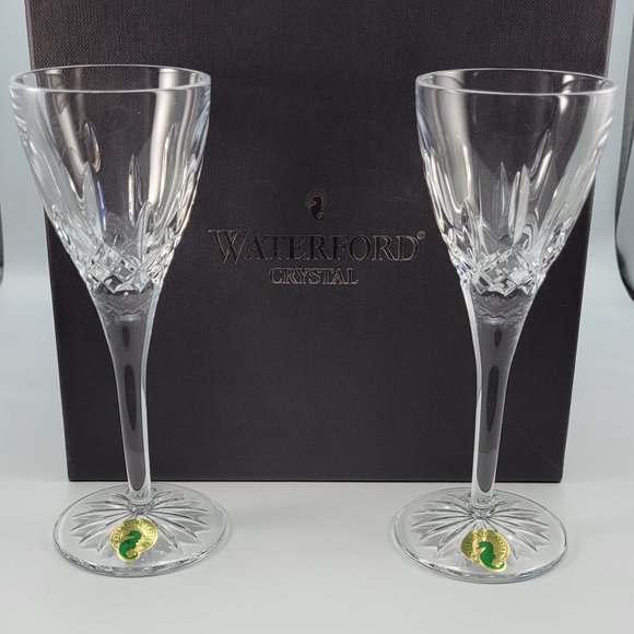 Waterford Cut Crystal Lismore Nouveau Long Stem Cordial Glasses Set Of Four New - Picture 5 of 6